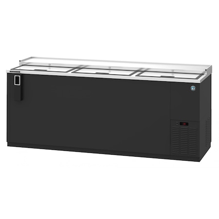 Hoshizaki Refrigerator, Three Section, Black Vinyl Back Bar Bottle Cooler, Slide Top Doors,  CC80